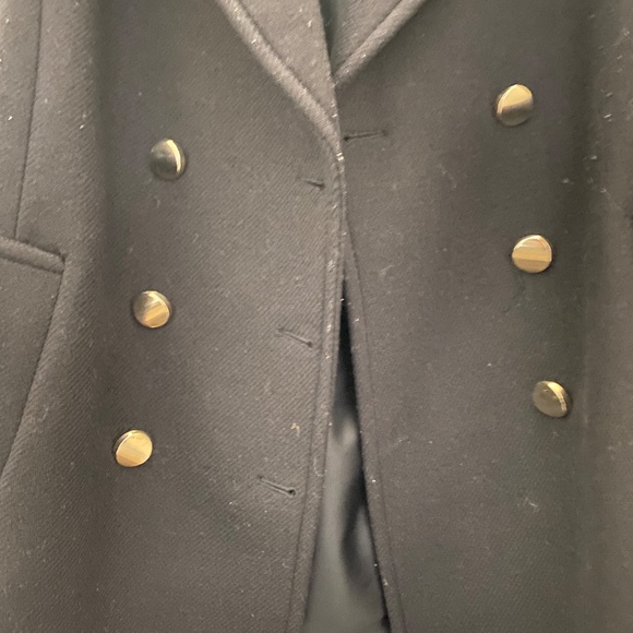 Navy Blue Double-breasted Coat - Picture 4 of 5